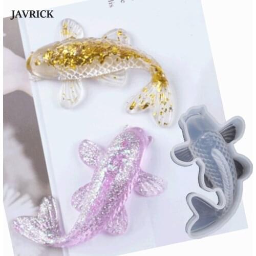 Fish Shape Silicone Molds For Epoxy Resin Pendant Handmade DIY Keychain Jewelry Making Tools Transparent Crystal Epoxy Mold