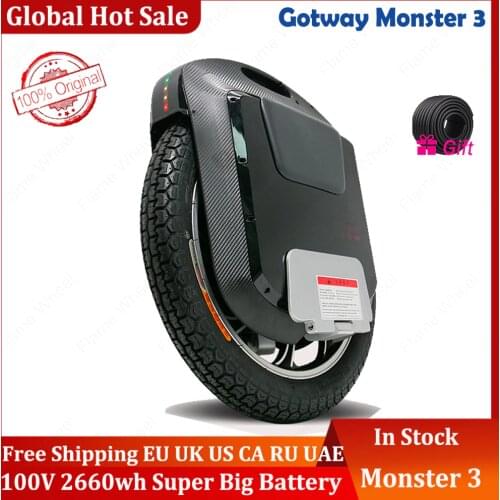 Gotway Monster 3 Plus 22inch TiTan 3th Monster Electric unicycle 100V 3108WH Full Black Dual Headlight 21700 battery