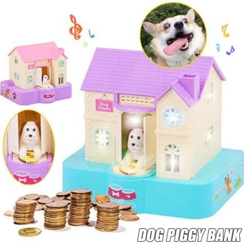 Hot Selling Cute Dog House Piggy Bank Stealing Money Saving Box with Music Playing for Boys Girls LBV