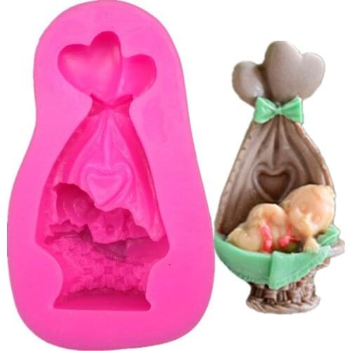 Cake Decorating Tools Baby Cradle Turn Sugar Cake Decoration Mould Handmade Soap Chocolate Diy Kitchen Pastry Baking Tool