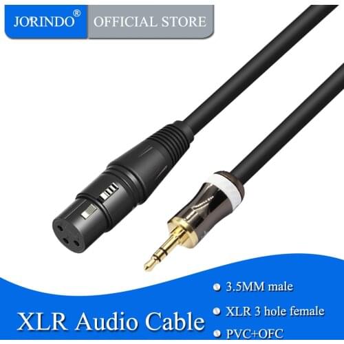 JORINDO 1M/3.2FT 3.5MM male pulg to 3-hole XLR female audio cable,cell phone notebook connection amplifier mixer line