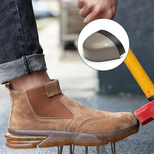 X12 Mens boots pigskin brogue carved safety shoe Steel Toe bottes Anti-smashing anti-piercing indestructible Work shoes zapatos