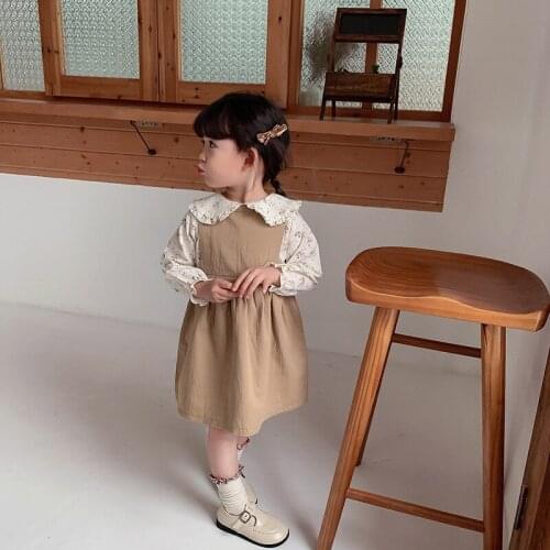 2021 New Spring summer girl cotton vest Princess dresses baby children kids casual stitching birthday party dresses