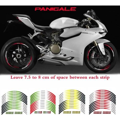 New high quality 12 Pcs Fit Motorcycle Wheel Sticker stripe Reflective Rim For DUCATI PANIGALE