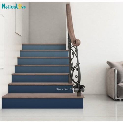 Solid Color Rectangle Simple Stairs Stickers Pack of 6 Staircase Murals Home Decoration Art Decals Waterproof YT6252