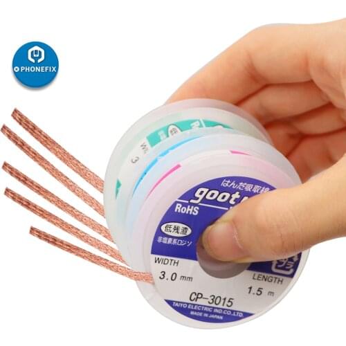 1PC 2.0mm 3.5mm 1.5M BGA Desoldering Braid Solder Remover Wick Wire Repair Tool Solder Iron Welding Repair Tin Absorption Line