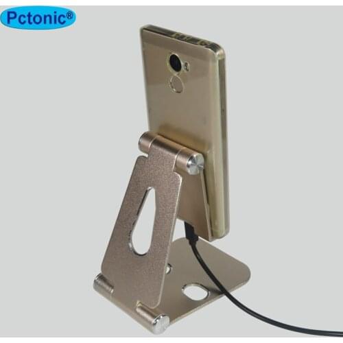 PCtonic foldable big phone stand Mobile holder Aluminum metal frame strong support foothold for ipad panel Huawei samsung
