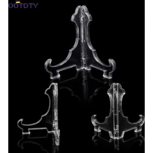 Plastic Display Easel Stand Plate Dish Bowl Picture Photo Frame Photo Pedestal Holder 2 Size Home Decoration