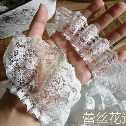 1Yards Pleated Guipure Tulle Lace Collar Ribbon Trim 3.5cm 6cm Diy Sewing White Lace Fabric For Dress Decor Clothes Crafts LA41