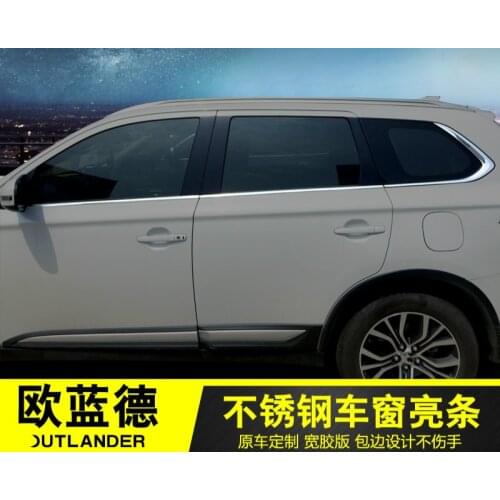 For Mitsubishi Outlander 2013-2020 Car styling stainless steel Strips Car Window Trim Decoration Accessories Car styling