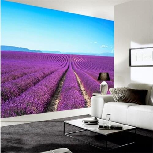 Beibehang custom wallpapers fresh and natural Provence a beautiful lavender flower fresco backdrop papel de parede para quarto
