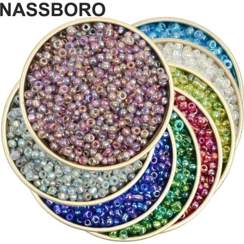 Approx.1000pcs 2mm Plating Corolful Glass Seed Beads Round Loose Spacer for DIY Bracelet Necklace jewelry Clothes Bags craft