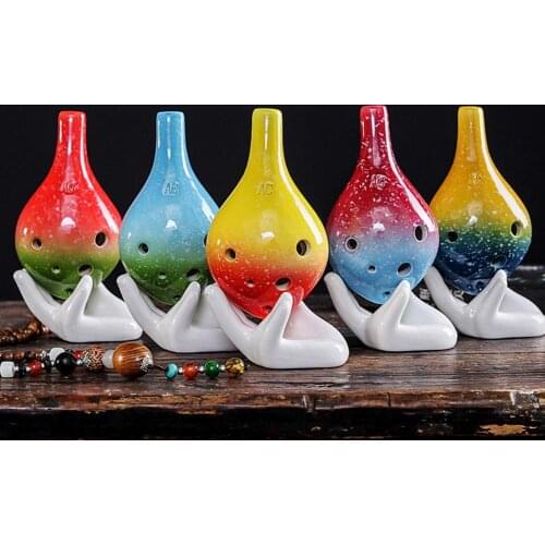Professional 6 Hole Ocarina Portable Musical Instrument Ceramic Wine Bottle Style Alto C Ocarina Flute Instrument