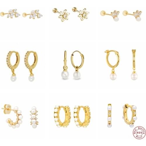 Korean Pearl Earring S925 Sterling Silver Stud Earrings For Women Anniversary Wedding Gift Piercing Pendientes plata 925 Jewerly