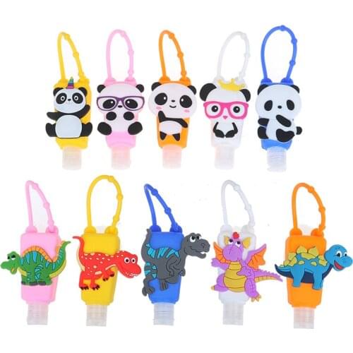 Silicone Cartoon 30ml Waterless Bath Body Works Hand Sanitizer Pocketable Antibacterial Holder With Empty Bottle