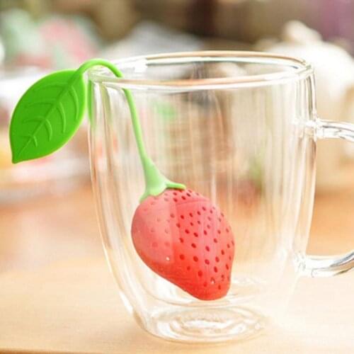 Strawberry Tea Strainer Tea Bags Silicone Loose-leaf Herbal Spice Infuser Filter Diffuser Cartoon Tea Accessories Teaware