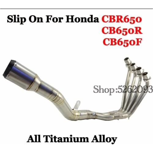 Slip On For Honda CB650F CBR650F CBR650 2014-2018 17 Full Motorcycle Exhaust systems Pipe Front Row Side Tntact