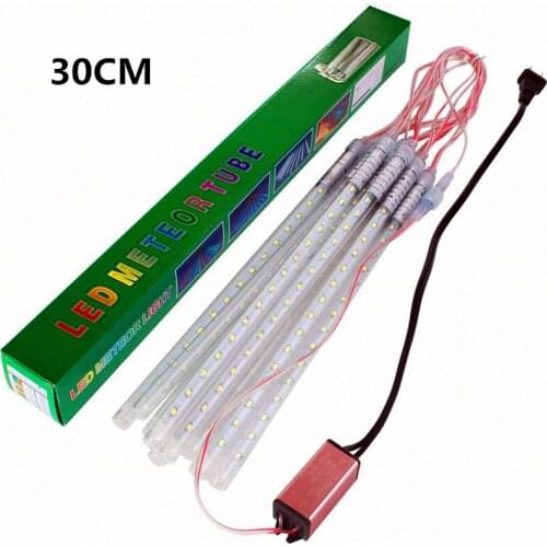 10tubes 30CM US/EU Plug Meteor Shower Rain Tubes DC7/12V LED String Lights Outdoor Waterproof Christmas Wedding Party Decor