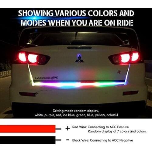 120cm 150cm LED strip for car RGB 5050 LED Tailgate trunk turn signal light bar strip Colorful flash water running Reverse lamp