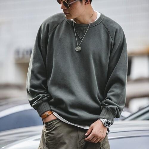 Maden Vintage Mens Hoodies Sweatshirt Oversize Male Loose Cotton Solid Thicken Warm Sweatshirts Casual Knitting Hoodied Clothes