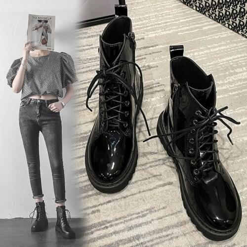 Inner increase boots women 2021 new spring and autumn British style short boots wild plus velvet thick snow cotton shoes