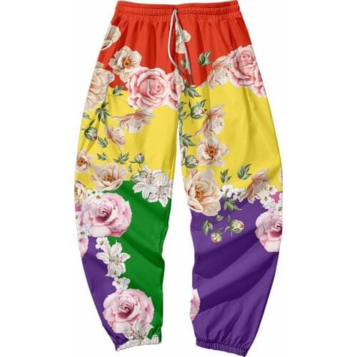 2021 New 3D Print Color matching flowers Sweatpants Women/Men Fitness Joggers Spring High Street Trousers Fashion Sweatpant