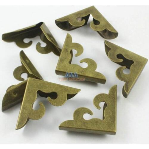 100Pcs Antique Brass Book Corner Bookbinding Corner Clip 27mm