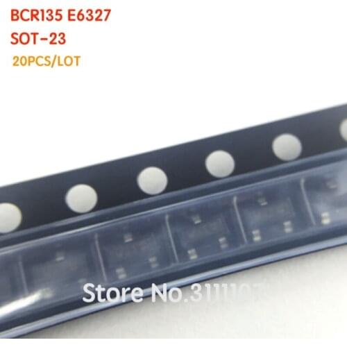 20PCS/LOT BCR135E6327 BCR135 E6327 BCR135E 135E6327 TRANS PREBIAS NPN 0.2W SOT23-3