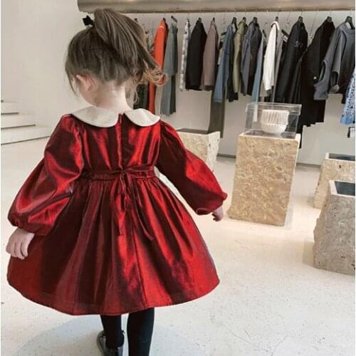 2020 Baby Girl winter ruffles Dress Girls Kids Cotton Princess Birthday Party Dresses Children Vestido Clothes