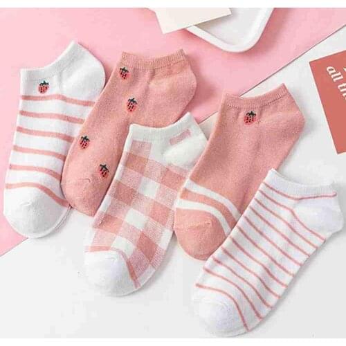 2021 Fashion Women Cute Short Socks Female Casual Sweet Funny Harajuku Girl Invisiable Cute Short Color Ankle Pink Socks Ca A4L6