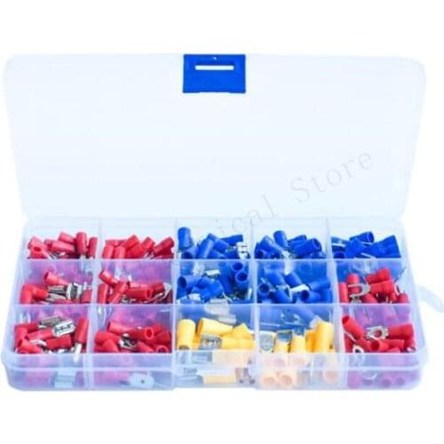 280pcs/set Cable Lugs Assortment Kit Wire Flat Female and Male Insulated Electric Wire Cable Connectors Crimp Terminals Set Kit