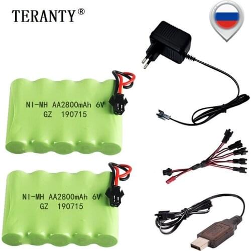 6v 2800mah Rechargeable Battery + Charger For Rc toys Cars Tanks Truck Robots Gun RC Boat AA Ni-MH 6v 700mah NiMH Battery Pack