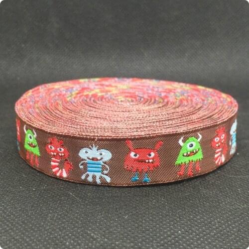 Zakka handmade accessories ribbon laciness Jacquard Ribbon with little monsters width 5/8" 1.6 CM 10yards/lot ZERZEEMOOY