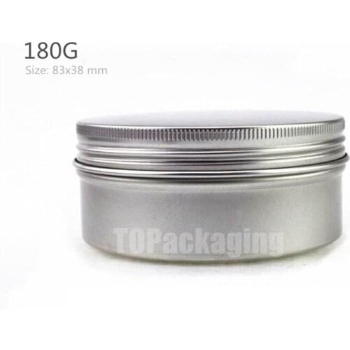 180g X 50 Aluminum Jar,screw Cap Empty Cosmetic Container Cream Jar Sample Tin 180ml Lip Balm Metal Pot Nail Art Cansfor Mask