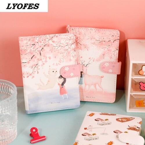 Hardcover Color Page Magnetic Buckle Notebook Student Diary Notebook Hand Ledger 265 Sheets 105mm*148mm Cute Stationery