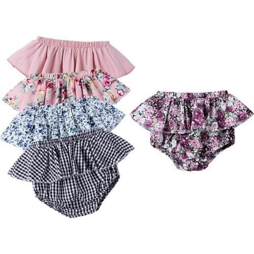 New Summer Baby Girls Ruffle Shorts Newborn Baby Fold Bloomers Girls Lace Triangle Shorts Toddler Short Pants