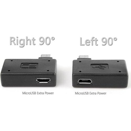 Chenyang 90 Degree Left Right Angled Micro USB 2.0 OTG Host Adapter with USB Power for Galaxy S3 S4 S5 Note2 Note3 Cell