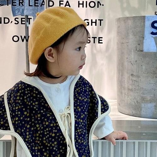 Baby Knitted Beret Hat Children Warm Beanies Autumn Winter Painter Cap for Girls Boy Kids French Cap Kids Bonnet Xmas Gift