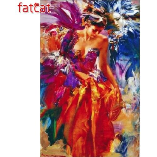 FATCAT Abstract woman feather 5D DIY Diamond Painting Full Drill Diamond Embroidery kit Mosaic needlework decoration AE3086
