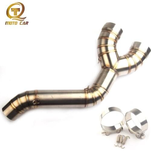 Motorcycle Exhaust Muffler Middle Link Pipe Stainless Steel 60MM Slip on Mid Tube Pipe For BMW S1000RR S1000 RR S1000R 2010-2016