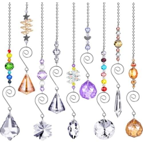 Chandelier Wind Chimes Garden Decoration Crystal Prisms Hanging Sun Catcher Pendant Patio Windown Decor Rainbow Maker 50pcs/lot