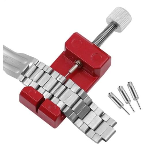 Red watch adjuster Bracelet and strap removal tool Metal watch repairer Steel strap removal tool