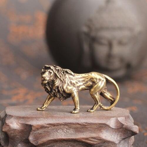 Lion Pure Copper Beast Lion Creative Small Ornaments Lucky Simulation Crafts Home Decorations