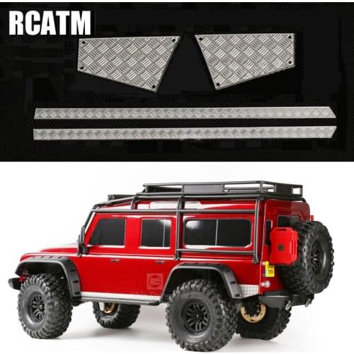 Metal Side Skirts Rear Skid Plate for 1/10 RC Crawler Car Traxxas TRX4 Defender