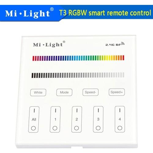 Milight T3 AC220V 4-Zone RGB/RGBW and brightness dimming Smart Panel Remote Controller for led strip light lamp or bulb lights