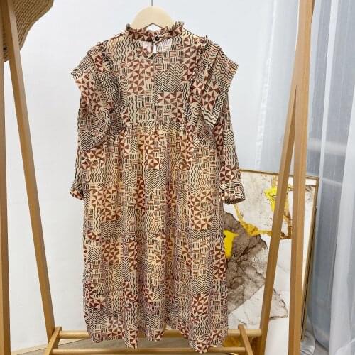 Printed Geometric Ruffled Mini Dress