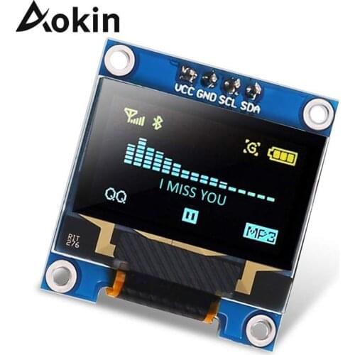 0.96 inch IIC Serial Yellow Blue OLED Display Module 128X64 I2C SSD1306 12864 LCD Screen Board GND VCC SCL SDA 0.96" for Arduino