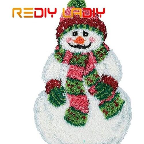 Latch Hook Kits Make Your Own Rug Cartoon Snowboy Crocheting Cushion DIY Carpet Rug Acrylic Yarn Printed Canvas Hobby & Crafts