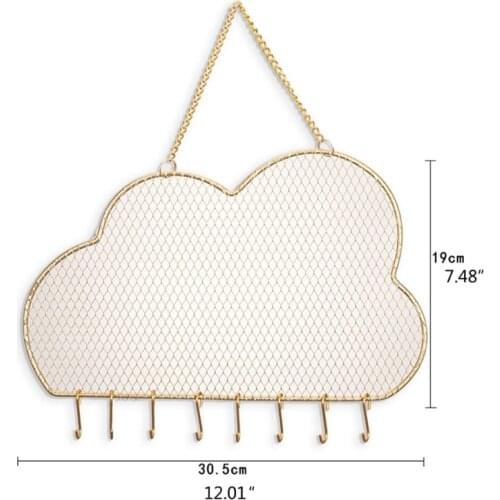 Wall Earring Storage Rack Decorative Cloud-shaped Earring Storage Box Suitable for Earrings Necklaces with Hanging Hooks