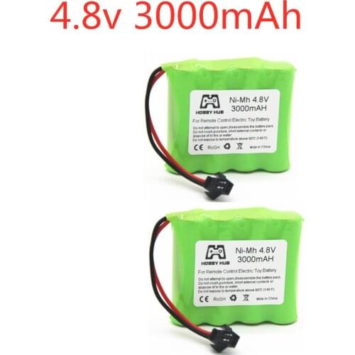 2 PCS 4.8v 3000mah NiMH Battery For Rc toys Cars Tanks Robots Boats Guns Ni-MH AA 4.8v Rechargeable Battery